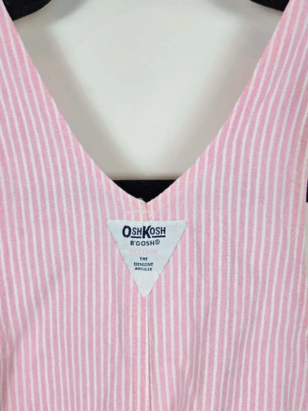 Vintage OshKosh B’Gosh Pink Stripe Overalls 18M Girls Cotton Railroad